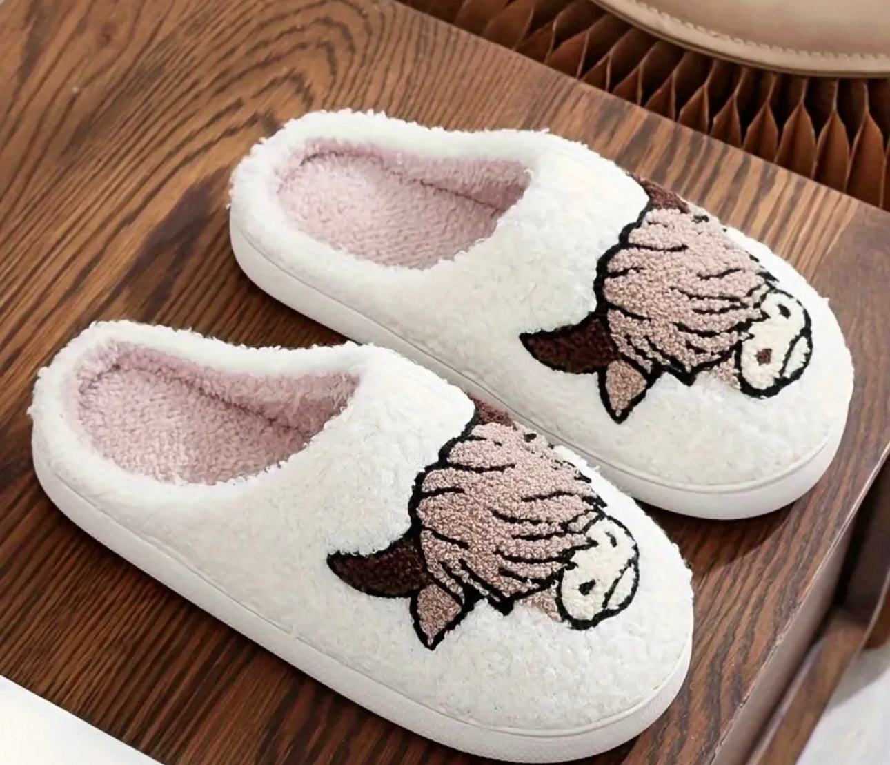 Cute Warm Fuzzy Highland Cow Slippers