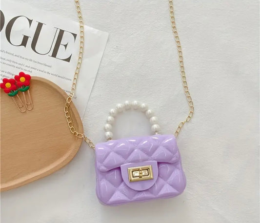 Fashionable Pearl Handle Mini Jelly Bags