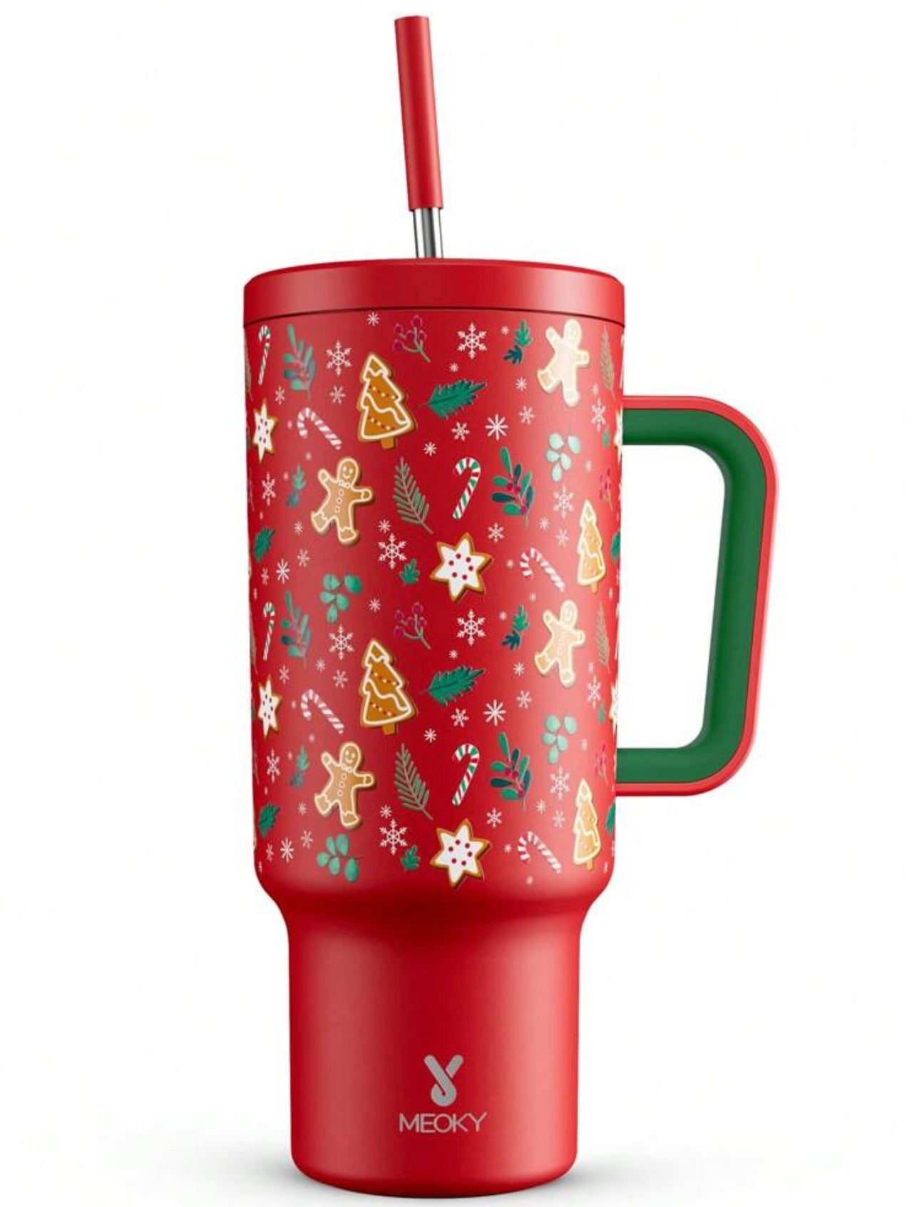 Meoky 40oz Stainless Steel Tumbler with Lid and Straw