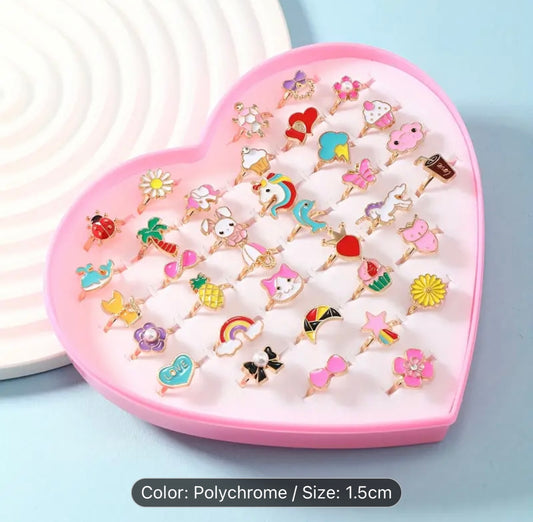 Adjustable Children's Cartoon Themed Rings