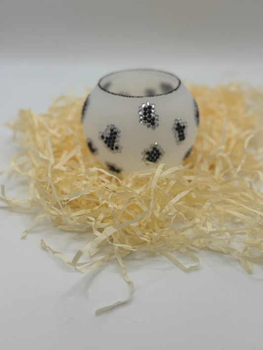 Hand Decorated Glass Tealight Holders BY MOO LUXE